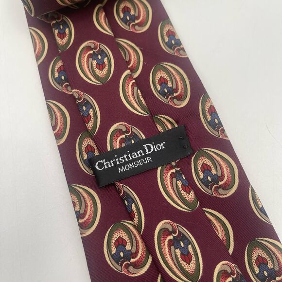 CHRISTIAN DIOR Tie Vintage Designer Luxury Italy Office Business Professional - Picture 2 of 13